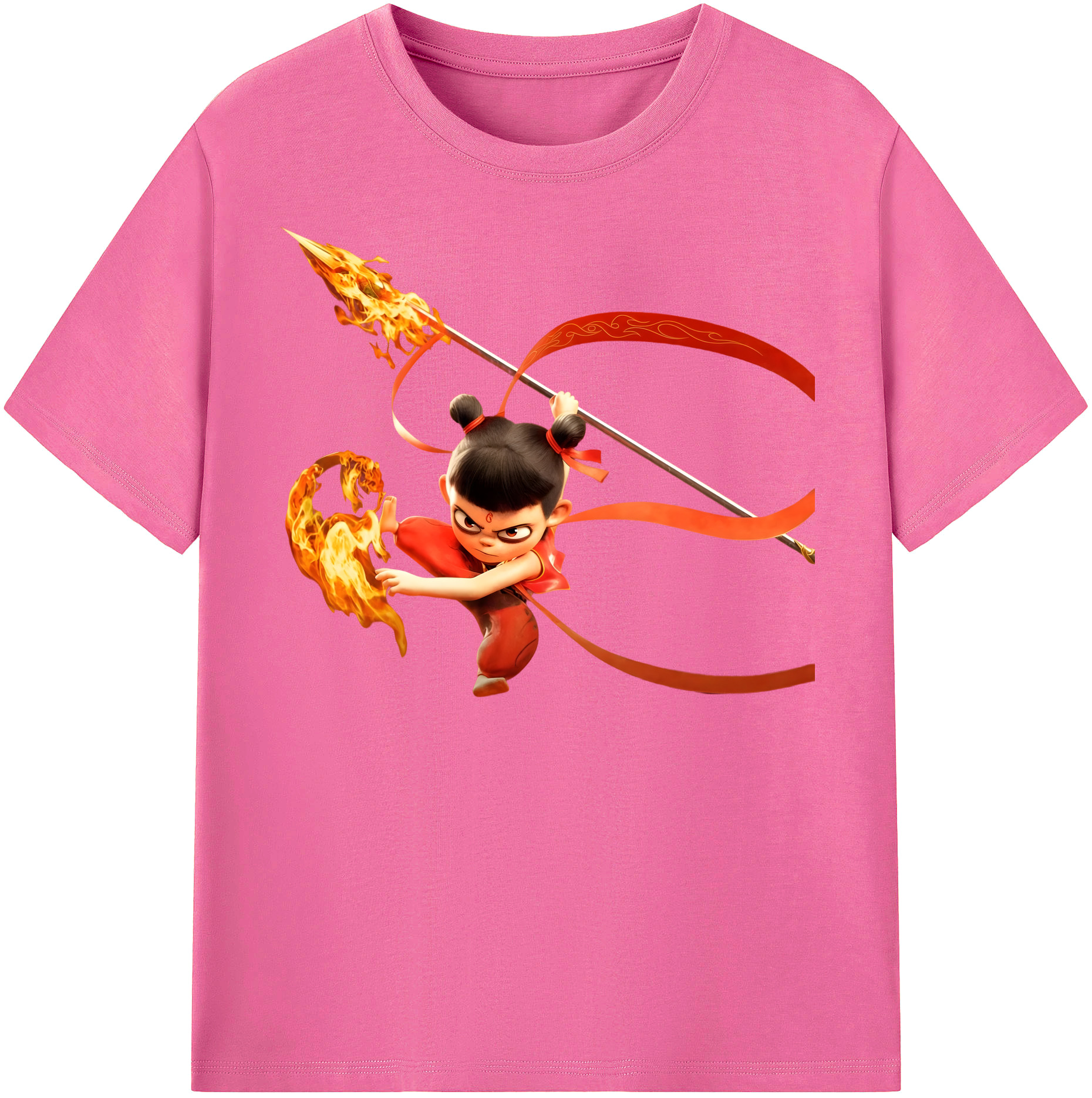 （画像用） Ne Zha 2 ナタ 魔童の大暴れ レディースカジュアルプリントTシャツ（綿100％）